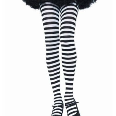 NEW Black & White Striped Target Halloween Tights NIP NWT