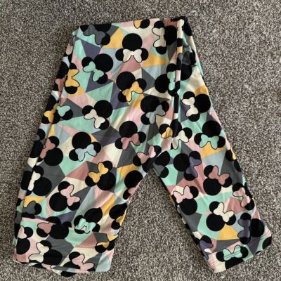 Lularoe OS Leggings - Disney / Minnie Mouse - Pastel - Pink Teal Yellow