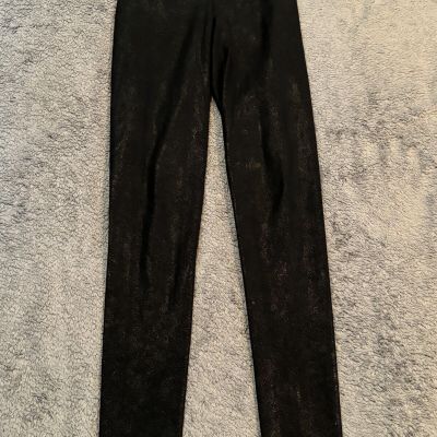 Polo Ralph Lauren Leggings Womens XS Shiny Black High Rise Pull On Stretch