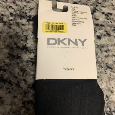 DKNY, Opaque, Control Top, Tall/Grande, Black Tights