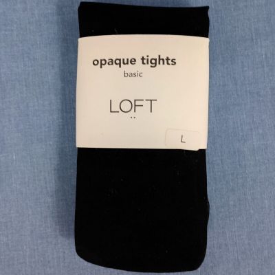 NEW Loft Opaque Black Tights Size Large  1 #pair  HT.5'6