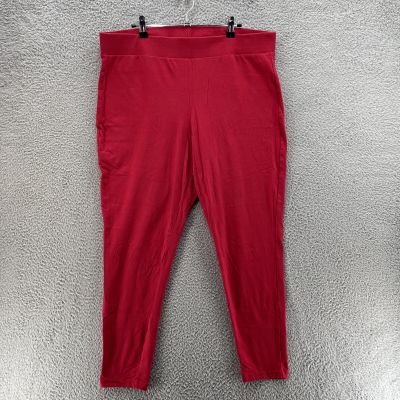 Torrid Signature Waist Leggings Women 3X Plus Size Red Stretch Cotton Casual