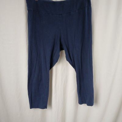 Time And Tru Elastic Waist Pull On Capri Leggings Blue Womens Plus Size 1X 16 18