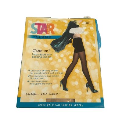 STAR Power Spanx Stand-Out Lurex Backseam Shaping Sheers Tights Women Sz C Aunat