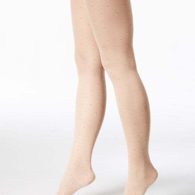 Hanes Womens Activewear Double Dot Tights Size:Small Color:Nude W/Coral