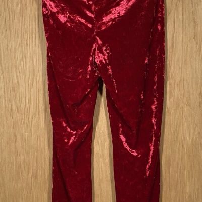 Torrid Red Crushed Velvet Leggings Stretch Pants Feel The Fit Women's Plus Sz 2