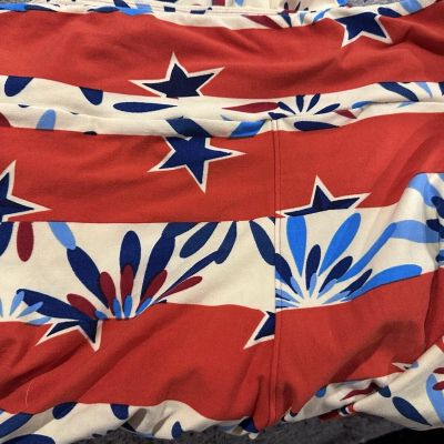 Lularoe Patriotic Leggings TC stars stripes fireworks