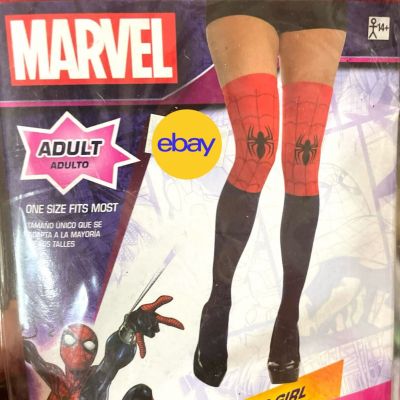 Marvel Spiderman Spider-Girl Tights Adult Women OS Halloween Costume Cosplay NEW