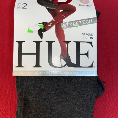 Hue Graphite Heather Opaque Tights Size 2 New With Tags