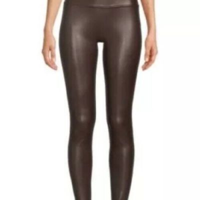 TIME AND TRU Women's Faux Leather Leggings Sz M 8-10 Brown (New)