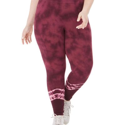 Ideology Plus Size Tie Dyed Leggings Red 1X NWT! $54.50 AUC