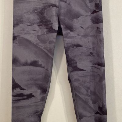 FOREVER 21 Slate Blue Gray Print Leggings Workout Yoga Gym High Rise Women's M