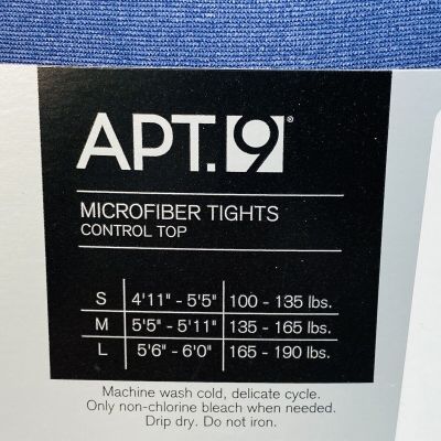 Apt. 9 Microfiber Tights Control Top Size Small  Blue  USA NEW!