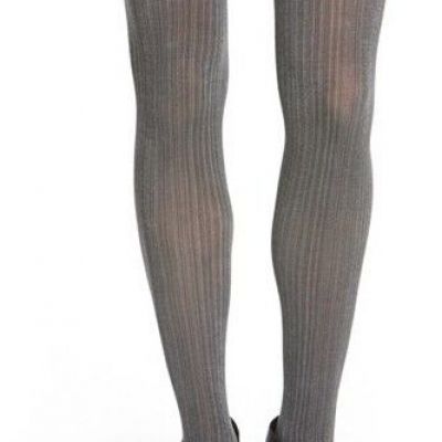 New Wolford SOPHIA Vertical Rib Striped Tights Hosiery 15009 Black Raven XS