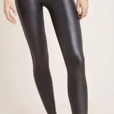 SPANX Faux Leather Leggings Black New Size Large