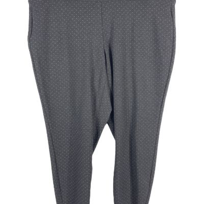 Torrid Plus Size 1X Cropped Leggings Black Gray Dotted Pull On Capri Pants 496
