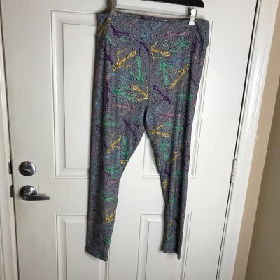 LuLaRoe Women's Disney Dr. Facilier Leggings Black/White NEW ~ Size TC2 (18+)