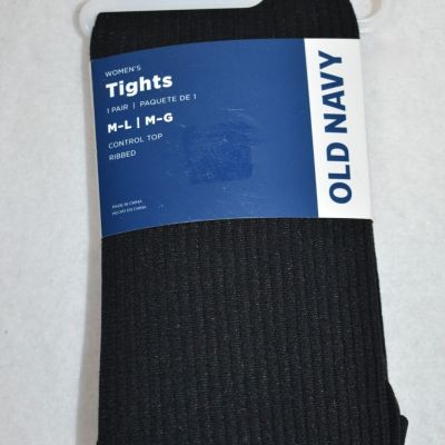 Old Navy Tights Ribbed  Size M-L Black Control Top Women's New