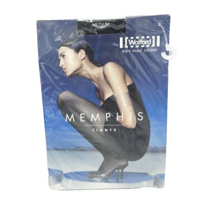 Wolford 18215 Memphis Tights Womens Medium 7005 Black Brand New Made In Austria