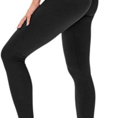 High Waisted Leggings for Women - No See Through Tummy Control Cycling Workout Y