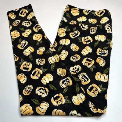 NEW LuLaRoe TC Leggings BLACK YELLOW ORANGE PUMPKIN Halloween FRIGHT NIGHT Leaf