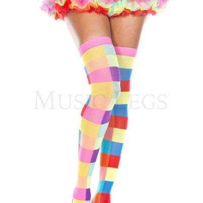 Neon Color Rectangle Checker Thigh Hi Sexy Women's Halloween Costume One Size