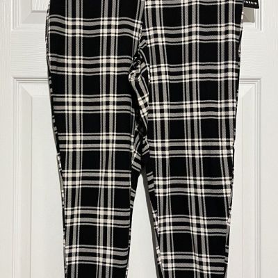 Torrid Women’s Black Plaid Premium Hi Rise Stretch Leggings Size 2XL NWT