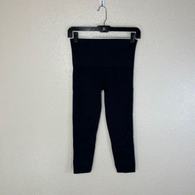 Spanx Leggings Womens Medium Cropped Seamless Compression Solid Black