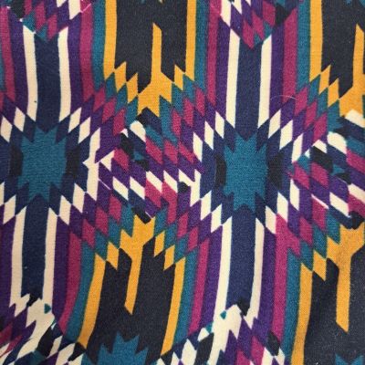 LuLaRoe One Size Leggings Purple Teal White Black Gold Burgundy Aztec Print