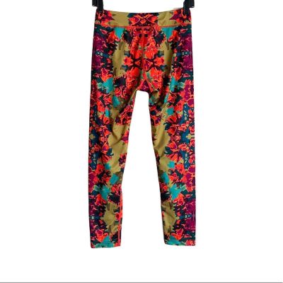 Neve bright printed floral crop athletic leggings, S