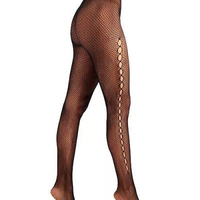 INC International Concepts Women's Cut Out Fishnet Tights, BLACK, XS/S