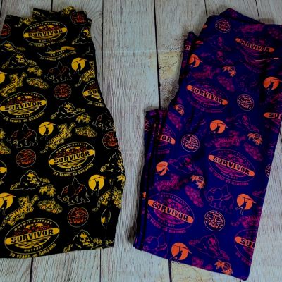 CBS Survivor Productions 20 Years 40 Seasons Anniversary Leggings Women's XL