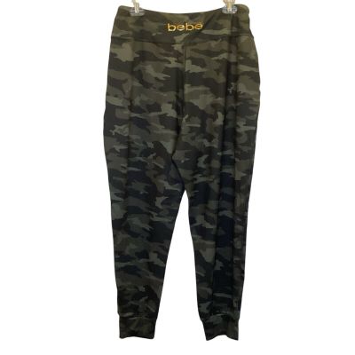 Bebe Sport Jogger Women's Green Camo Wicking Quick Drying Size 1X