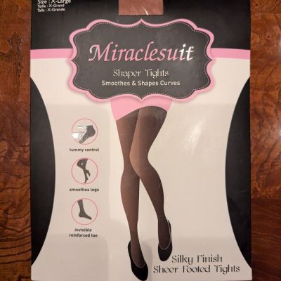 Miraclesuit Silky Finish Shaper Tights In Nude X-Large  Up To  6'  &  220 Lbs.