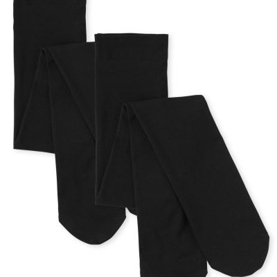 Girls 2-pack Tights Black -2 Pack 6-7 US