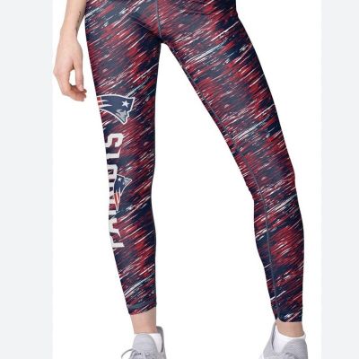 NWT NFL Football New England Patriots Static Rain Leggings Red Blue Size M