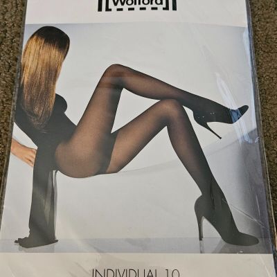 Wolford Individual 10 Tights M 12/14 18382 5280 Black Admiral New NWT Sealed