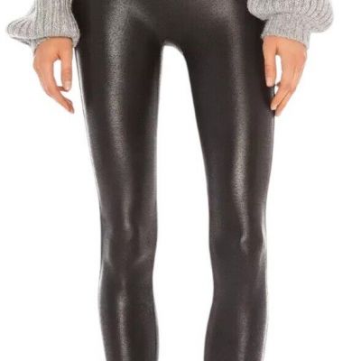 SPANX Black Faux Leather Leggings Pants Style 2437Q Sz Petite X Small