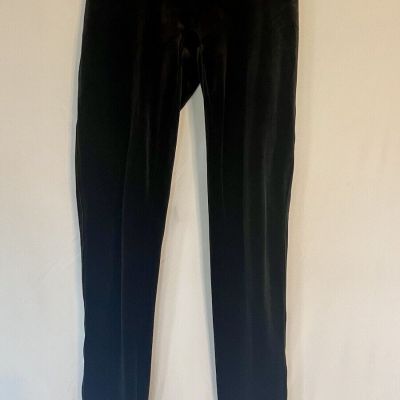 Spanx Stretch Velvet Leggings Slimming Waistband Slim Fit Black EUC Sz L