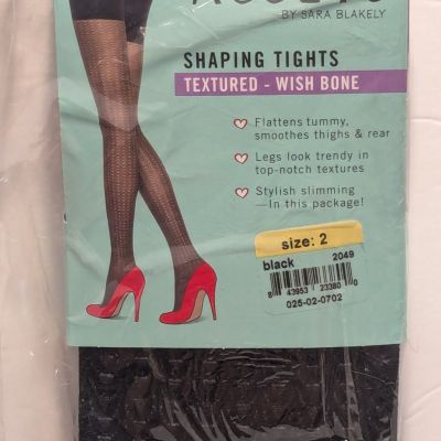 Spanx Love Your Assets Black Shaping Tights Women's Textured Wish Bone Size 2