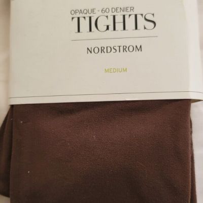 NORDSTROM OPAQUE TIGHTS 60 DENIER BROWN Sz MEDIUM Fits 5'-5'9