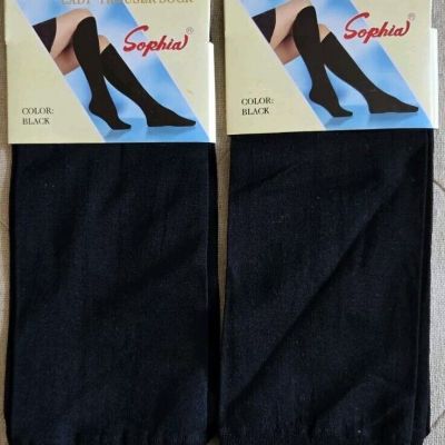 Sophia Lady Knee-Hi Trouser Socks-Black- One Size Fits All-2 Pair