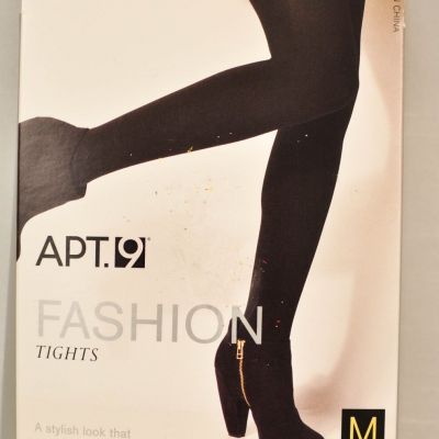 women's APT. 9 tights size medium black nylon spandex net to waist msrp $12