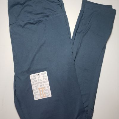 LuLaRoe TC Leggings SLATE STEEL BLUE Gray Solid Tall & Curvy (Size 12-18) NWT