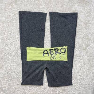 Aeropostale Fold Over Leggings Y2K Small Bootcut Flared Cheetah Yoga Pants