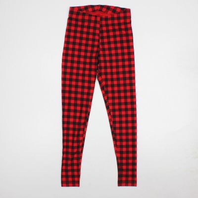 Old Navy NWT Women's SMALL Black/Red Buffalo Plaid Ankle Leggings