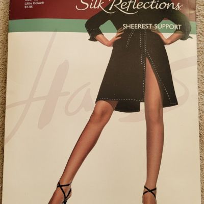 Hanes Silk Reflections Control Top Sandalfoot Pantyhose Size AB (sealed)