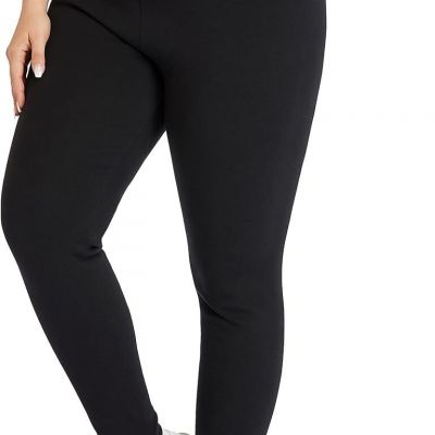 ZERDOCEAN Women's Plus Size High Waist Fleece Lined Leggings Winter 3X, Black