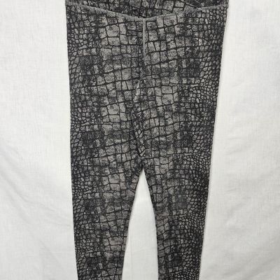 Yummie Heather Thomson Leggings Size M Gray Print Hannah Croc