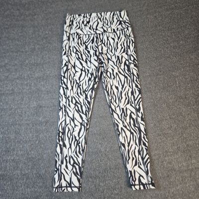 ZYIA Leggings Women's 8-10 White Black Zebra Print Safari Leggings Yoga Workout